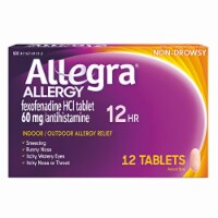 Allegra Allergy, 12 hour, Indoor and Outdoor - 12 tablets (Pack of 32)