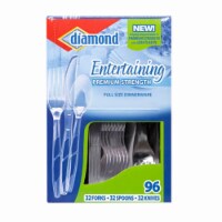 Diamond Diamnd 96ct Entertaining Plastic Cutlery (Pack of 12)