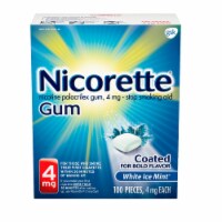 Nicorette Nicotine Stop Smoking Aid Gum Coated Flavored, 4 Mg White Ice Mint (Pack of 6)
