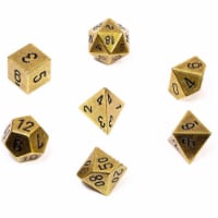 Chessex 7 Set Polyhedral Dice Solid Old Brass CHX 27023