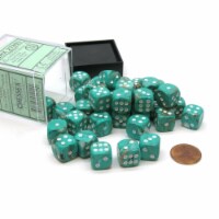 Chessex Manufacturing CHX27803 12 mm D6 Cube Marble Dice - Oxi-Copper & White, 36 Piece