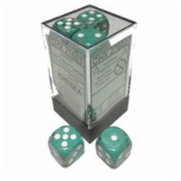 Chessex Manufacturing CHX27603 16 mm D6 Cube Marble Dice - Oxi-Copper & White, 12 Piece