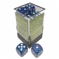 Chessex Manufacturing CHX27746 16 mm D6 Cube Festive Dice - Waterlily & White, 12 Piece
