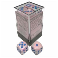 Chessex Manufacturing CHX27744 16 mm D6 Cube Festive Dice - Pop-Art & Blue, 12 Piece