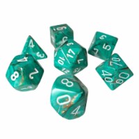 Chessex Manufacturing CHX27403 Marble Oxi-Copper & White Dice - Set of 7