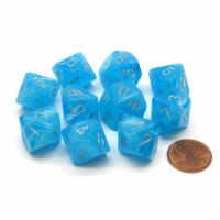 Chessex Manufacturing CHX27366 D10 Clamshell GND Luminary Sky & Silver Dice - 10 Piece