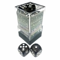 Chessex 12 Count 16mm D6 Translucent Smoke White Dice CHX23608