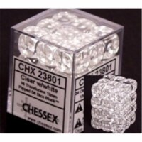 ST-Hobby CHX23801 Chessex Translucent Clear & White d6 Dice Block