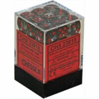 Chessex Manufacturing 23818 12 mm Set Of Smoke With Red Translucent D6 Dice Set Of 36