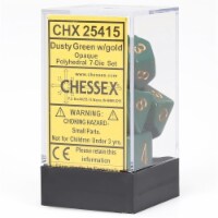 Dusty Green w/ Copper 7ct Dice Set Opaque Polyhedral Die RPG Accessory Chessex