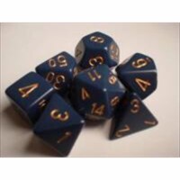Chessex Manufacturing 25426 Opaque Dusty Blue With Copper Polyhedral Dice Set Of 7