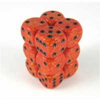 Chessex Manufacturing 25703 Fire Speckled - 6 Sided 16 mm Dice Set Of 12