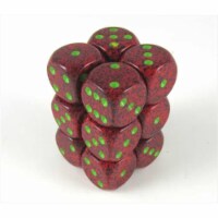 Chessex Manufacturing 25704 Strawberry Speckled - 6 Sided 16 mm Dice Set Of 12