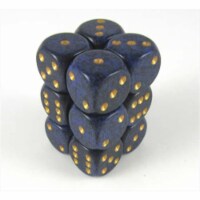 Chessex Manufacturing 25737 Golden Cobalt Speckled - 6 Sided 16 mm Dice Set Of 12