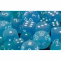 Chessex Manufacturing 27416 Frosted Cold With White Numbers Dice Set Of 7