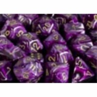 Chessex Manufacturing 27437 Vortex Purple With Gold Numbers Dice Set Of 7