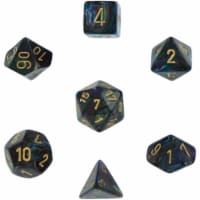 Chessex 7 Set Dice Lustrous Shadow/Gold CHX 27499