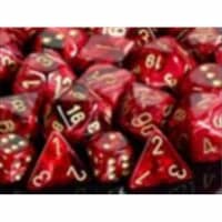 Chessex Manufacturing 27634 16 mm Vortex Burgundy With Gold Numbers D6 Dice Set Of 12