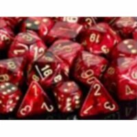 Chessex Manufacturing 27634 16 mm Vortex Burgundy With Gold Numbers D6 Dice Set Of 12