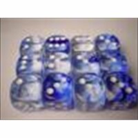 Chessex Manufacturing 27666 16 mm Nebula Dark Blue With White Numbers D6 Dice Set Of 12