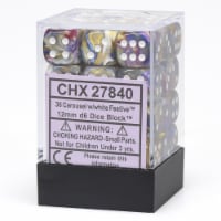Chessex 12mm D6 Set Dice 36 Count Festive Carousel White CHX 27840