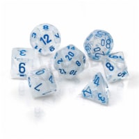 Chessex Manufacturing CHX27581 Cube Borealis Icicle Luminary Dice, Light Blue - Set of 7