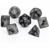 Chessex 7 Set Polyhedral Dice Borealis Light Smoke Silver Luminary CHX27578