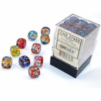Chessex Manufacturing CHX27959 12 mm D6 Cube Luminary Nebula Dice, Primary Turquoise - 36 Per