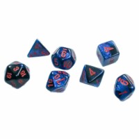 Chessex CHX20658 Cube Mini Gemini Dice, Black-Starlight & Red - Set of 7