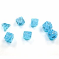Chessex CHX20566 Cube Mini Luminary Dice, Sky & Silver - Set of 7