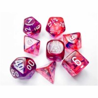 Chessex Manufacturing CHX30057 Nebula Tube Lab Dice - Black Light Special & White - Set of 7