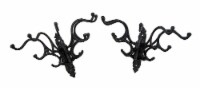 Set of 2 Cast Iron Victorian Style 5 Hook Hat / Coat / Scarf Holders