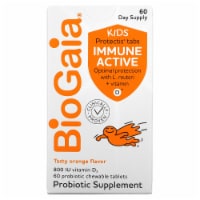 BioGaia Kids Immune Active with L. Reuteri + Vitamin D Orange - 60 Probiotic Chewable