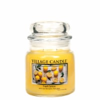 Village Candle Fresh Lemon Scented Jar Candle - Yellow Perspective: Main