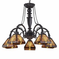 CHLOE Lighting INNES Tiffany-style 5 Light Mission Large Chandelier 27 Wide