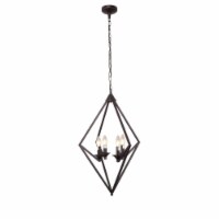 Transitional Metal 4 Light Ceiling Pendant with Wall Outlet Switch, Bronze