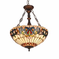 Lighting SERENITY Tiffany-style 3 Light Victorian Inverted Ceiling Pendant 18 Shade