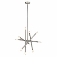 Lighting ADALYNN Transitional 10 Light Brushed Nickel Ceiling Pendant 19 Wide