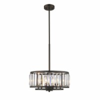Contemporary 6 Light Metal 16 Ceiling Pendant with Crystal Accents, Silver