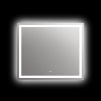 Square Mirror with LED Light and Dimmable Touch Button, Clear