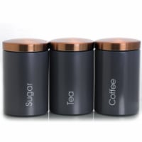 Megachef MC-311G Essential Kitchen Storage Sugar, Coffee & Tea Canister Set - Matte Gray - 3