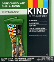 KIND® Nuts & Spices Dark Chocolate Chili Almond Bars Perspective: Main