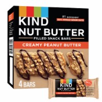 KIND 100% Whole Grains Gluten Free Nut Butter Filled Creamy Peanut Butter Healthy Snack Bars Perspective: Main