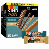 KIND Thins Dark Chocolate Nuts & Sea Salt and Caramel Almond & Sea Salt Snack Bar Variety Pack