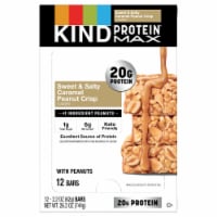 KIND Protein MAX Sweet & Salty Caramel Peanut Crisp Bars Perspective: Main