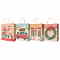 Lindy Bowman Pack of 12 Assorted Medium Christmas Gift Bags with Handle