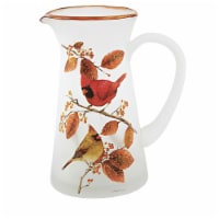 Stony Creek Cardinal With Aspen Pitcher Glass Lighted Birds Fall Glass Bca1208