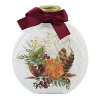 Stony Creek Fall Foliage Rounf Jar W/ Rope Pre-Lit Light Glass Pumpkin Ffm1217