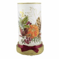 Stony Creek Fall Foliage Cylinder W/ Base Glass Pumpkin Light Pre-Lit Ffm1287