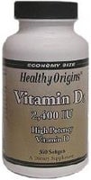 Healthy Origins Vitamin D3 Supplement Perspective: front